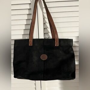 COLDWATER CANYON Black Leather Tote Bag